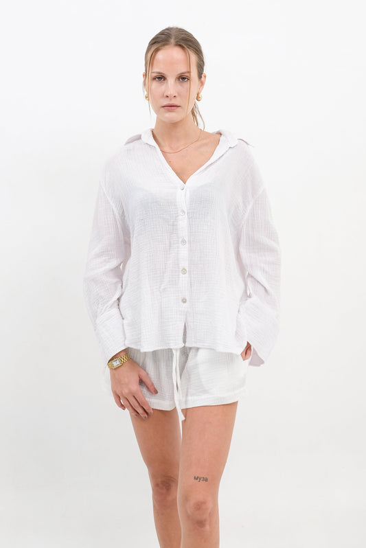 CLARA LONG SLEEVE  SHIRT OFF WHITE