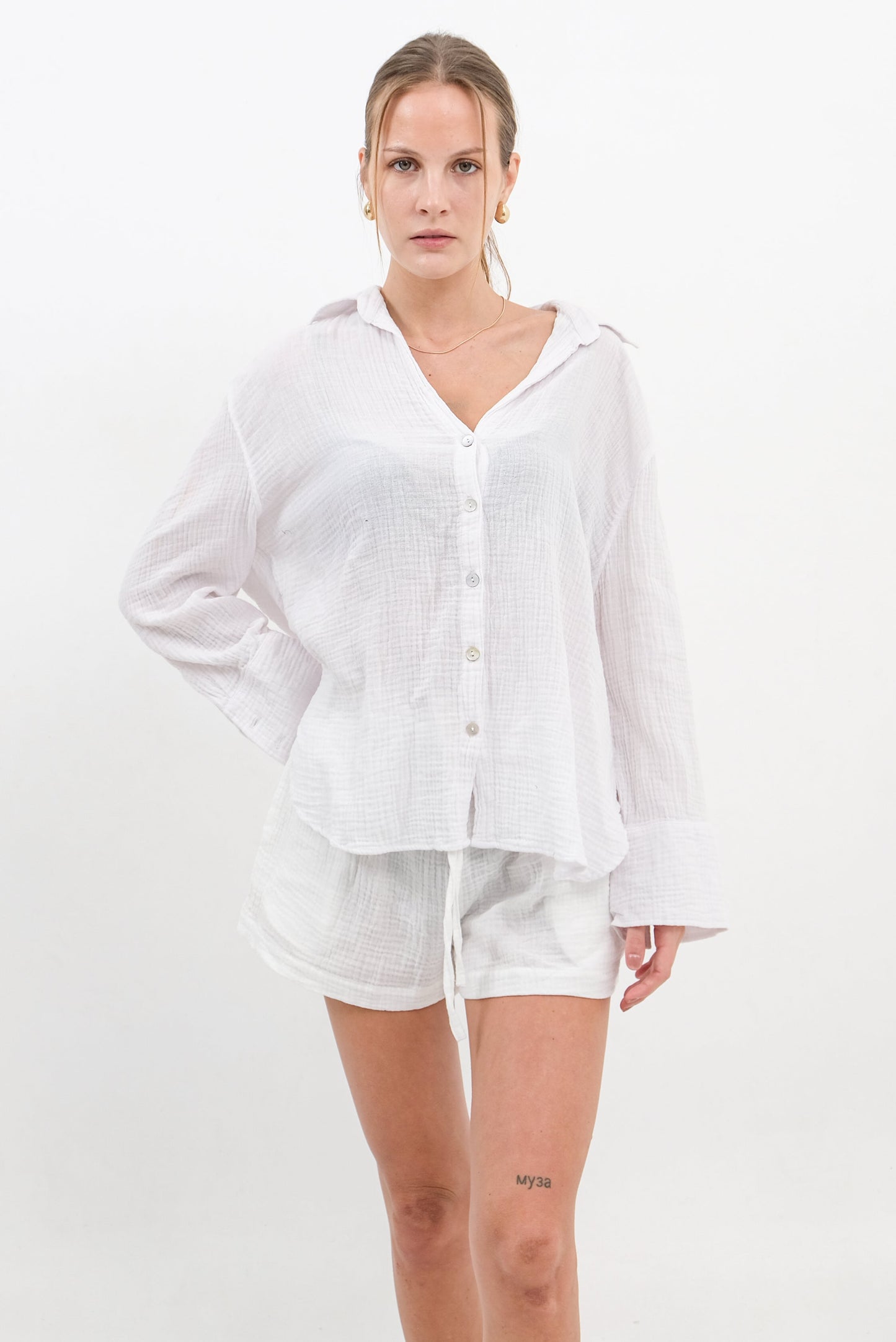 CLARA LONG SLEEVE  SHIRT OFF WHITE